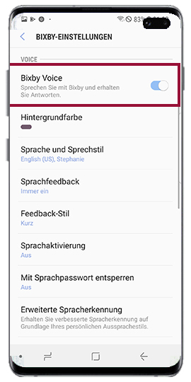 Bixby deaktivieren - Schritt 7 - Bixby Voice deaktivieren